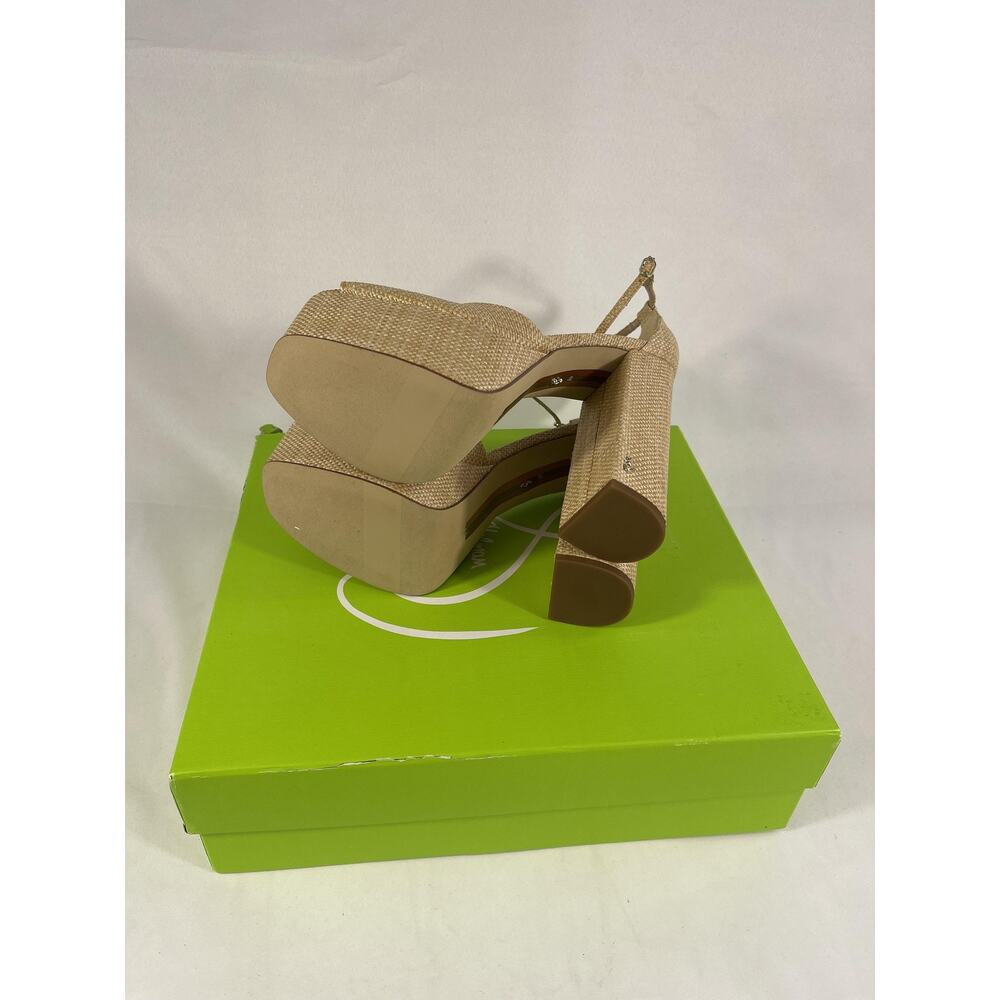 $160 Sam Edelman Kori Platform Shoes Women's SZ 10 Beechwood Bask Slide Sandals - Picture 5 of 11